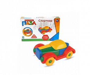 Конструктор-пазл Спорткар, 19 деталей (1toy, Т59994)